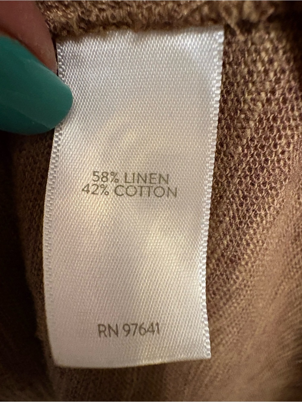 J. Jill Brown Slub Knit Henley 3/4 Sleeve Top - Picture 4 of 6